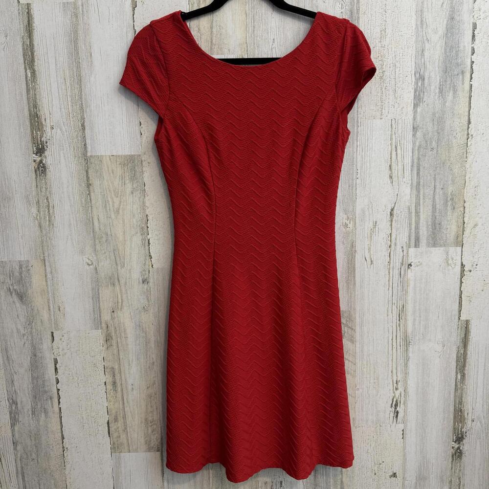 Women's Size 4 Red Textured Fit and Flare Dress Back Zipper by B. Smart